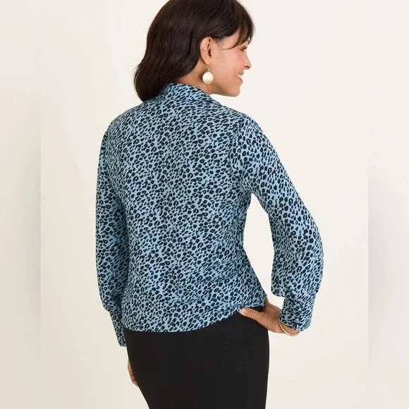 Chico’s • Animal-Print Side-Tie Shirt - Picture 2 of 10
